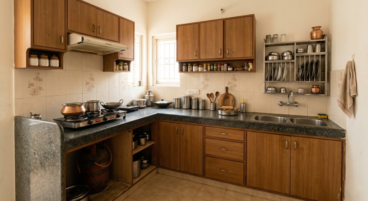 Traditional Indian modular kitchen design